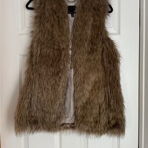 Banana Republic Tan Faux Fur Vest